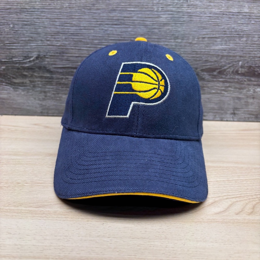 Indiana Pacers Hat Cap Strap Back Blue Yellow NBA Basketball Mens NBA